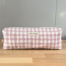 Load image into Gallery viewer, Gingham Hair Tools Boxy Bag | Lilac