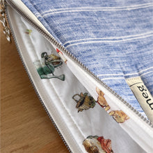 Load image into Gallery viewer, Small Laptop / Tablet Sleeve | Blue + White Stripe