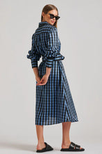 Load image into Gallery viewer, The Octavia Shirtdress - Black / Blue Gingham