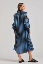 Load image into Gallery viewer, The Octavia Shirtdress - Black / Blue Gingham