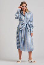 Load image into Gallery viewer, The Octavia Midi Shirtdress - Pale Blue Gingham