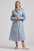 Load image into Gallery viewer, The Octavia Midi Shirtdress - Pale Blue Gingham