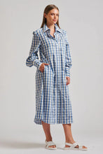 Load image into Gallery viewer, The Octavia Midi Shirtdress - Pale Blue Gingham