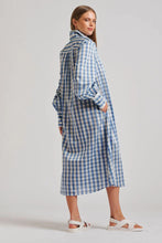 Load image into Gallery viewer, The Octavia Midi Shirtdress - Pale Blue Gingham
