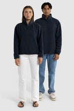 Load image into Gallery viewer, Unisex Sherpa Fleece Logo Quarter Zip | Navy
