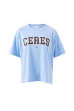 Load image into Gallery viewer, STEVIE Slouchy Tee | Powder Blue + Chocolate