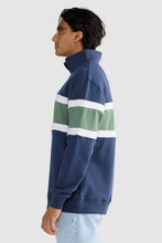 Load image into Gallery viewer, Triple Panel Quarter Zip | Navy + Olive