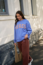 Load image into Gallery viewer, ISLA Oversized Slouchy Crew | Vintage Blue Pink Clay Burnt Toffee Heritage Logo