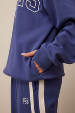 Load image into Gallery viewer, ISLA Oversized Slouchy Crew | Washed Navy White Heritage Logo