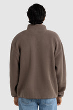 Load image into Gallery viewer, Unisex Sherpa Fleece Logo Quarter Zip | Espresso