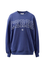 Load image into Gallery viewer, ISLA Oversized Slouchy Crew | Washed Navy White Heritage Logo