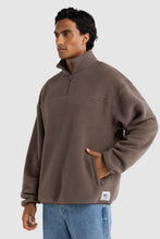 Load image into Gallery viewer, Unisex Sherpa Fleece Logo Quarter Zip | Espresso