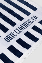 Load image into Gallery viewer, Beach Towel | Navy + White Stripes