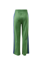 Load image into Gallery viewer, GIGI | Wide Leg Terry Trackpant | Pistachio + Washed Navy Side Stripe