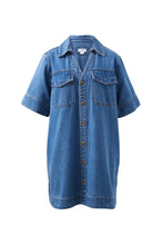 Load image into Gallery viewer, SAMMY Relaxed Shirt Dress | Fresh Indigo