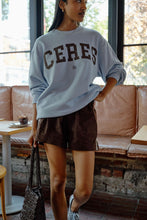 Load image into Gallery viewer, ISLA Oversized Slouchy Crew | Chalk Bkue Heritage Logo