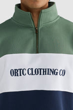 Load image into Gallery viewer, Classic Logo Quarter Zip Olive + Navy