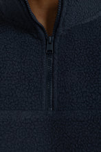 Load image into Gallery viewer, Unisex Sherpa Fleece Logo Quarter Zip | Navy
