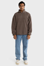 Load image into Gallery viewer, Unisex Sherpa Fleece Logo Quarter Zip | Espresso