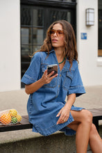 Load image into Gallery viewer, SAMMY Relaxed Shirt Dress | Fresh Indigo