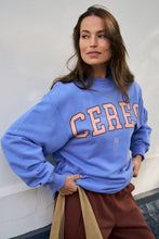 Load image into Gallery viewer, ISLA Oversized Slouchy Crew | Vintage Blue Pink Clay Burnt Toffee Heritage Logo