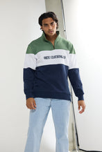 Load image into Gallery viewer, Classic Logo Quarter Zip Olive + Navy