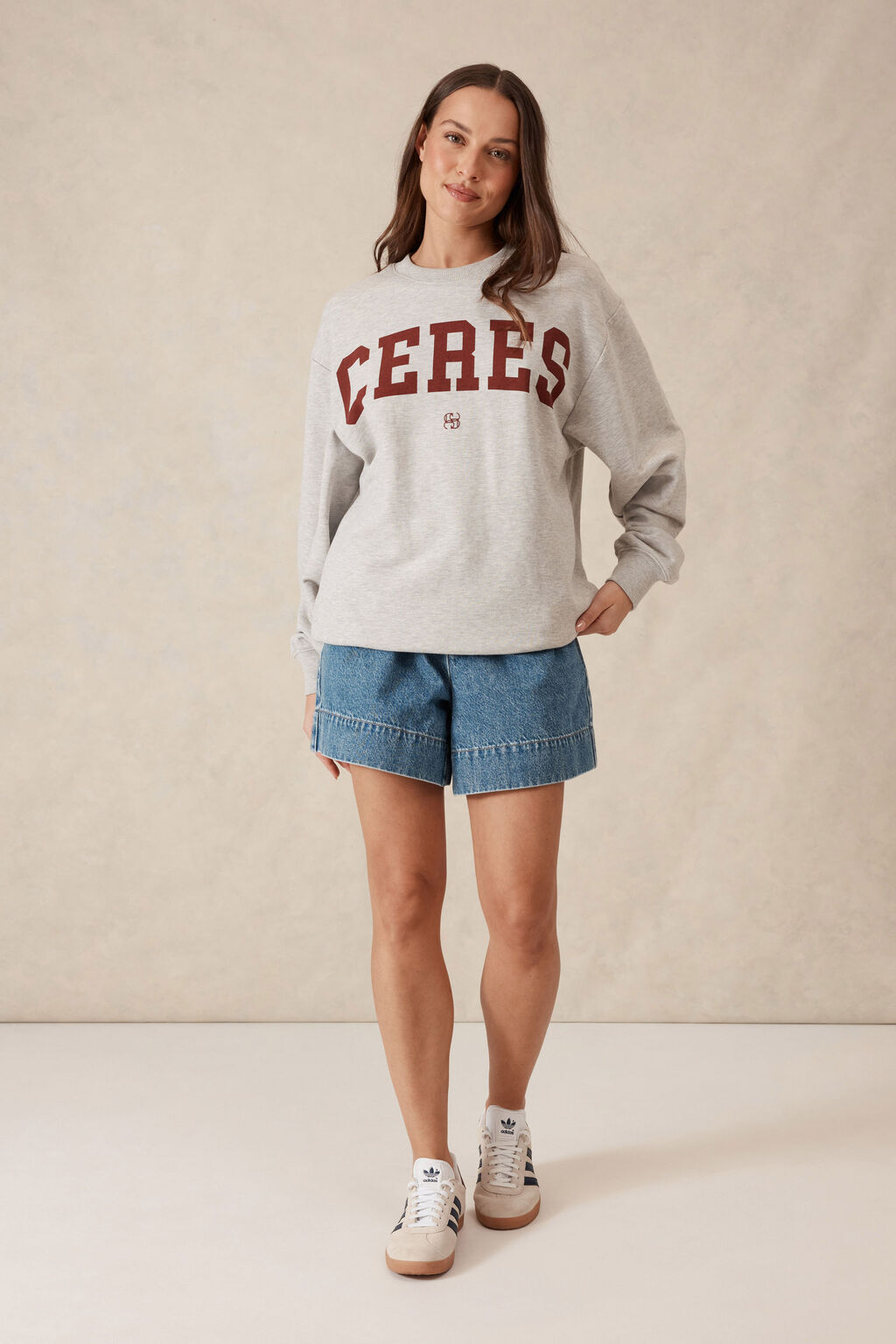 OVERSIZED SLOUCHY CREW IN GREY