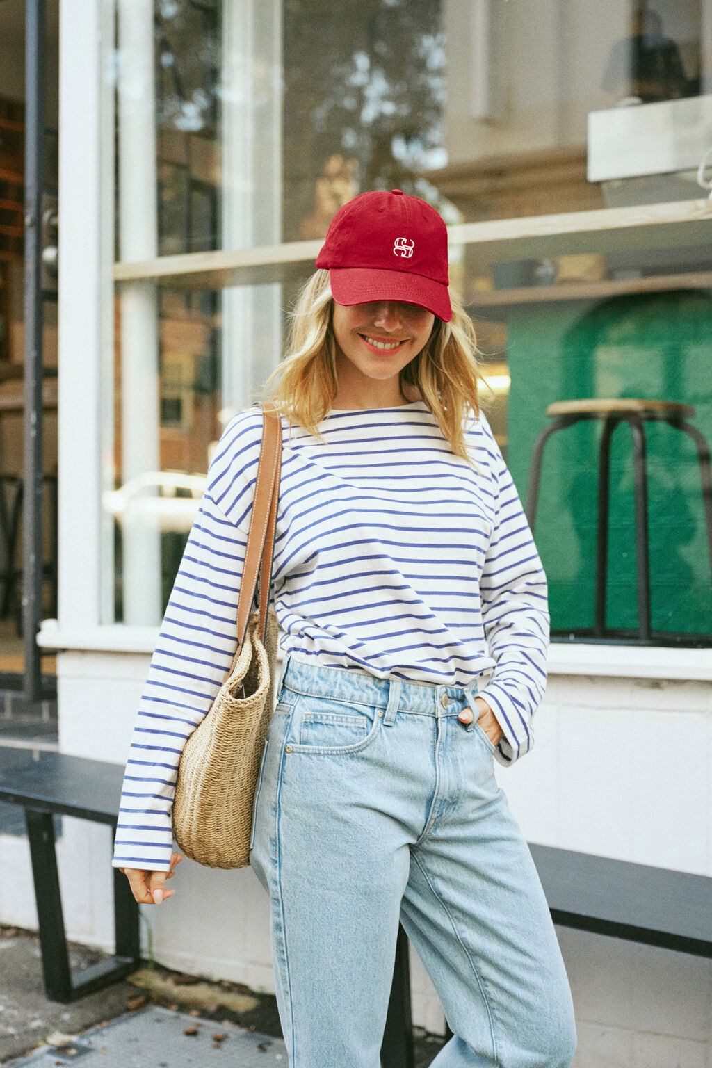 MONOGRAM HAT IN RED