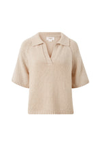 Load image into Gallery viewer, SHORT SLEEVE COLLARD BEACH KNIT IN STRING
