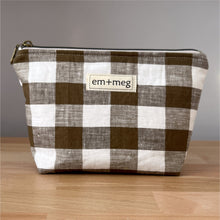 Load image into Gallery viewer, Small Pouch | Olive Gingham
