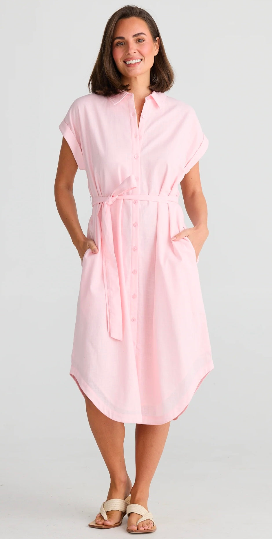 Holiday Vea Shirt Dress Pink