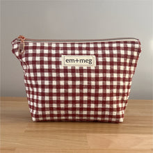 Load image into Gallery viewer, Small Pouch | Maroon Gingham
