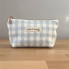 Load image into Gallery viewer, Mini Pouch | Ice Blue Gingham
