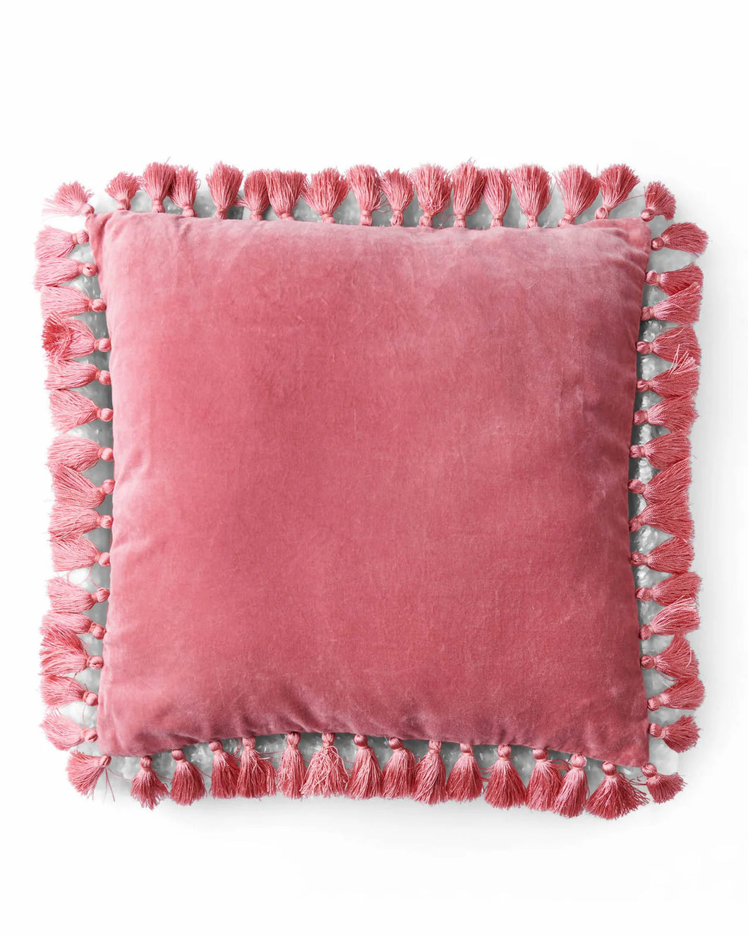 Dusty Rose Vevet Tassel Cushion