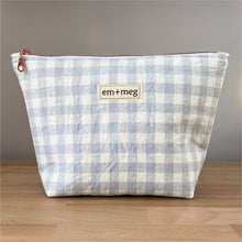 Load image into Gallery viewer, Large Pouch | Ice Blue Gingham
