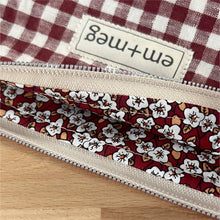 Load image into Gallery viewer, Large Pouch | Maroon Gingham
