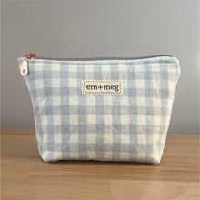 Load image into Gallery viewer, Small Pouch | Ice Blue Gingham
