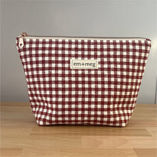 Load image into Gallery viewer, Large Pouch | Maroon Gingham

