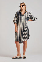 Load image into Gallery viewer, The Avril Popover Shirtdress - French Navy Gingham
