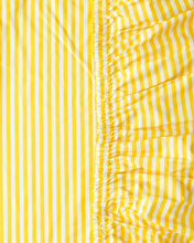 Load image into Gallery viewer, Limonchello Stripe Organic Cotton Fitted Sheet
