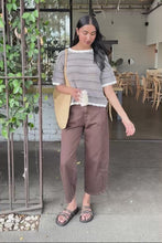 Load and play video in Gallery viewer, NINA Boxy Knit Tee | Chocolate Stripe
