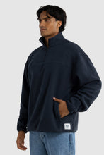 Load image into Gallery viewer, Unisex Sherpa Fleece Logo Quarter Zip | Navy

