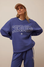 Load image into Gallery viewer, ISLA Oversized Slouchy Crew | Washed Navy White Heritage Logo
