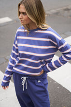 Load image into Gallery viewer, SCOUT Slouchy Long Sleeve Tee | Washed Navy + Pink Clay
