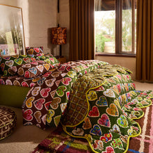 Load image into Gallery viewer, Loretta Cotton Quilt Cover | Hunter Green
