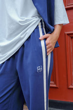 Load image into Gallery viewer, GIGI | Wide Leg Terry Trackpant | Washed Navy Side Stripe
