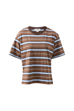 Load image into Gallery viewer, STEVIE Slouchy Tee | Chalk + Choc Retro Stripe

