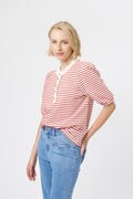 Load image into Gallery viewer, Jacqueline Top | Red + White Stripe
