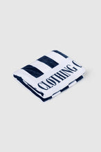 Load image into Gallery viewer, Beach Towel | Navy + White Stripes
