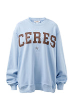 Load image into Gallery viewer, ISLA Oversized Slouchy Crew | Chalk Bkue Heritage Logo
